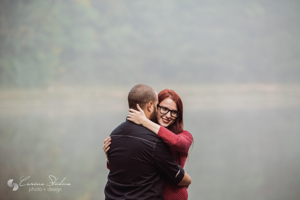 engagement session near lake